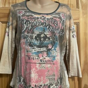 Tan Relaxed Graphic Long Sleeve Tee